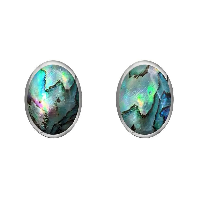 Sterling Silver Abalone 8 x 6mm Classic Medium Oval Stud Earrings sold by Jura Watches
