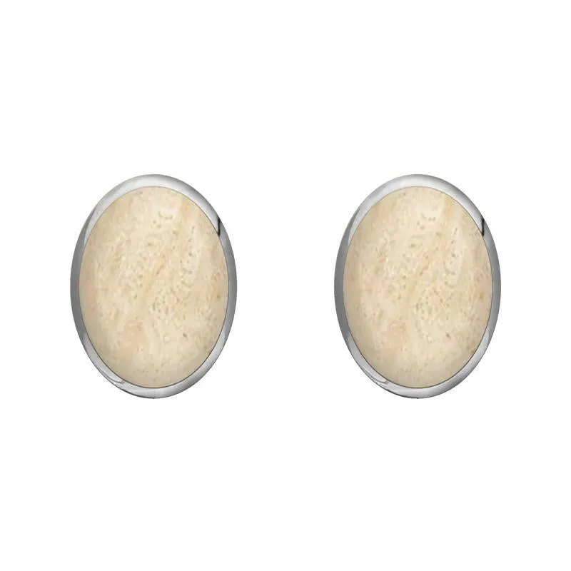 Sterling Silver Coquina 8 x 6mm Classic Medium Oval Stud Earrings sold by Jura Watches
