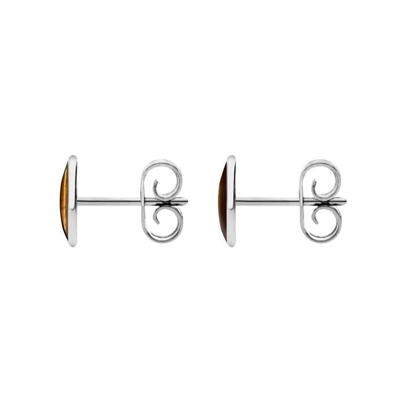Sterling Silver Tigers Eye 8 x 6mm Classic Medium Oval Stud Earrings sold by Jura Watches product image thumbnail 2