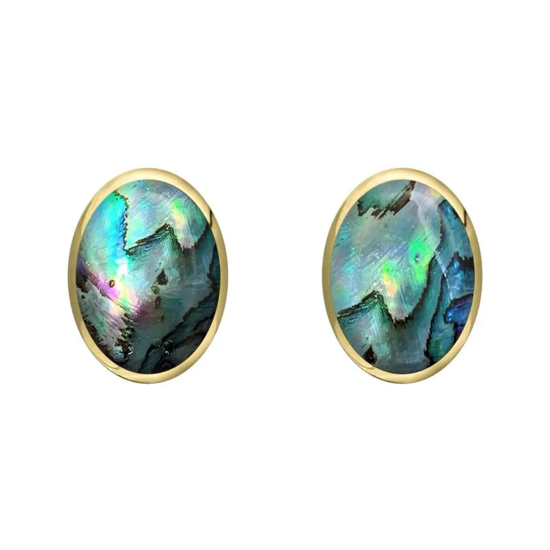 9ct Yellow Gold Abalone 8 x 6mm Classic Medium Oval Stud Earrings sold by Jura Watches