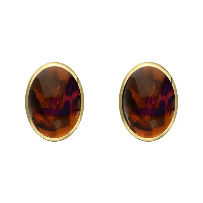 9ct Yellow Gold Amber 8 x 6mm Classic Medium Oval Stud Earrings sold by Jura Watches