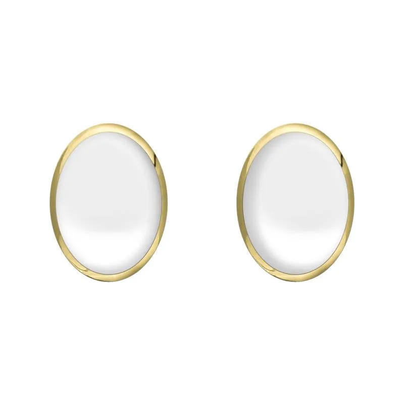 9ct Yellow Gold Bauxite 8 x 6mm Classic Medium Oval Stud Earrings sold by Jura Watches