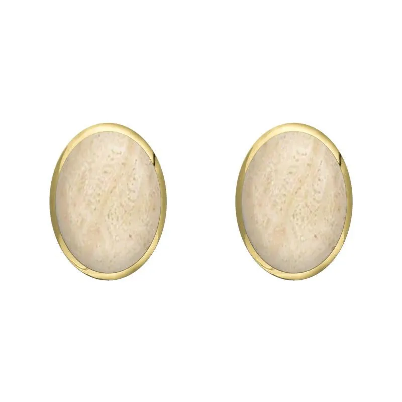 9ct Yellow Gold Coquina 8 x 6mm Classic Medium Oval Stud Earrings sold by Jura Watches