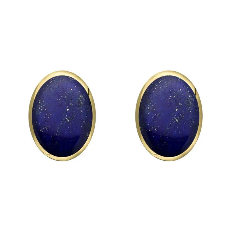 9ct Yellow Gold Lapis Lazuli 8 x 6mm Classic Medium Oval Stud Earrings sold by Jura Watches