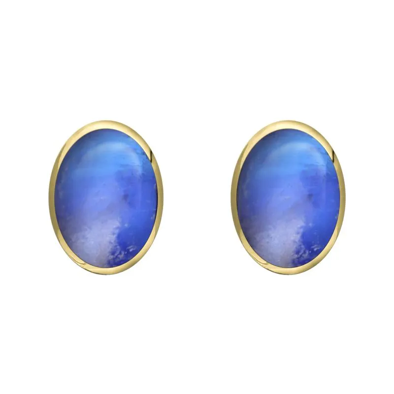 9ct Yellow Gold Moonstone 8 x 6mm Classic Medium Oval Stud Earrings sold by Jura Watches