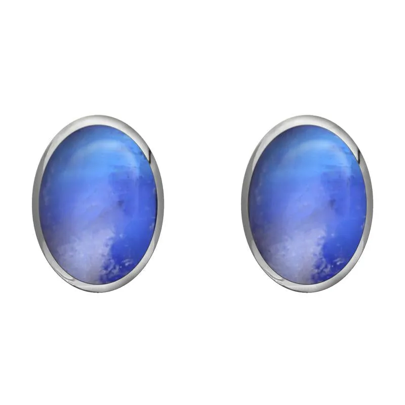 Sterling Silver Moonstone 8 x 10mm Classic Large Oval Stud Earrings sold by Jura Watches