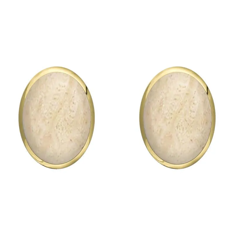 9ct Yellow Gold Coquina 8 x 10mm Classic Large Oval Stud Earrings sold by Jura Watches