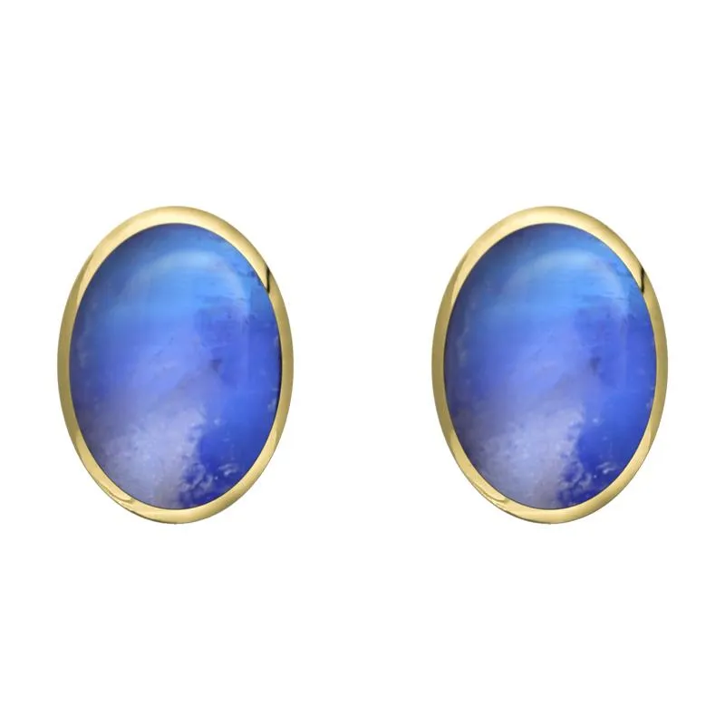9ct Yellow Gold Moonstone 8 x 10mm Classic Large Oval Stud Earrings sold by Jura Watches