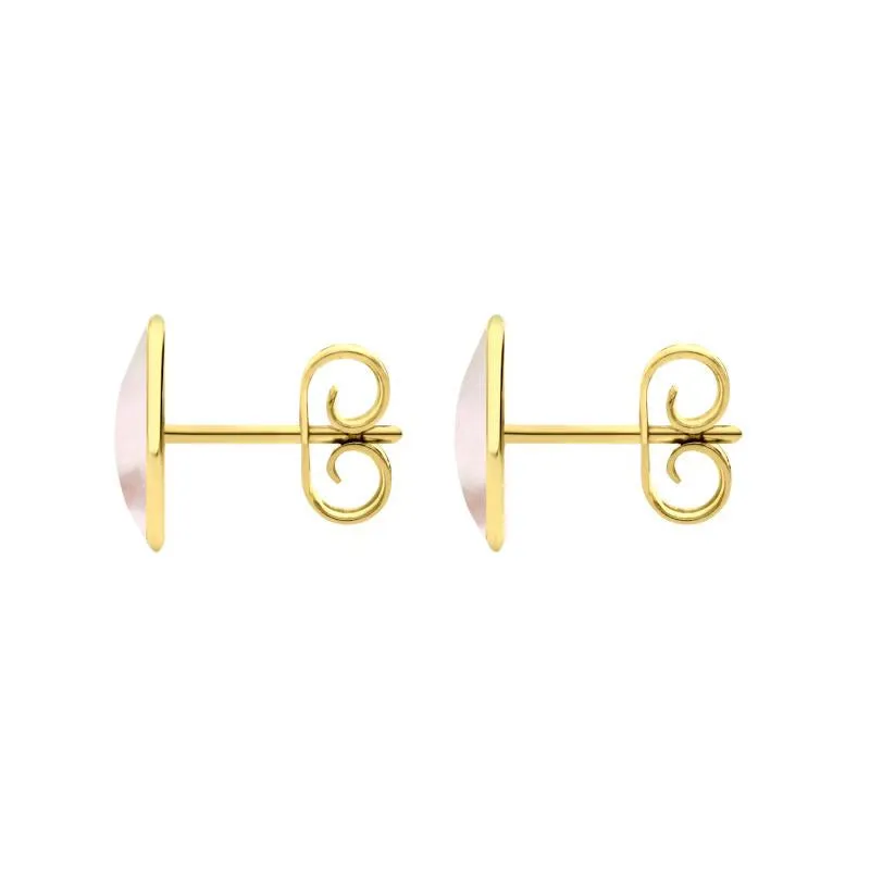 9ct Yellow Gold Pink Mother of Pearl 8 x 10mm Classic Large Oval Stud Earrings sold by Jura Watches product image thumbnail 2