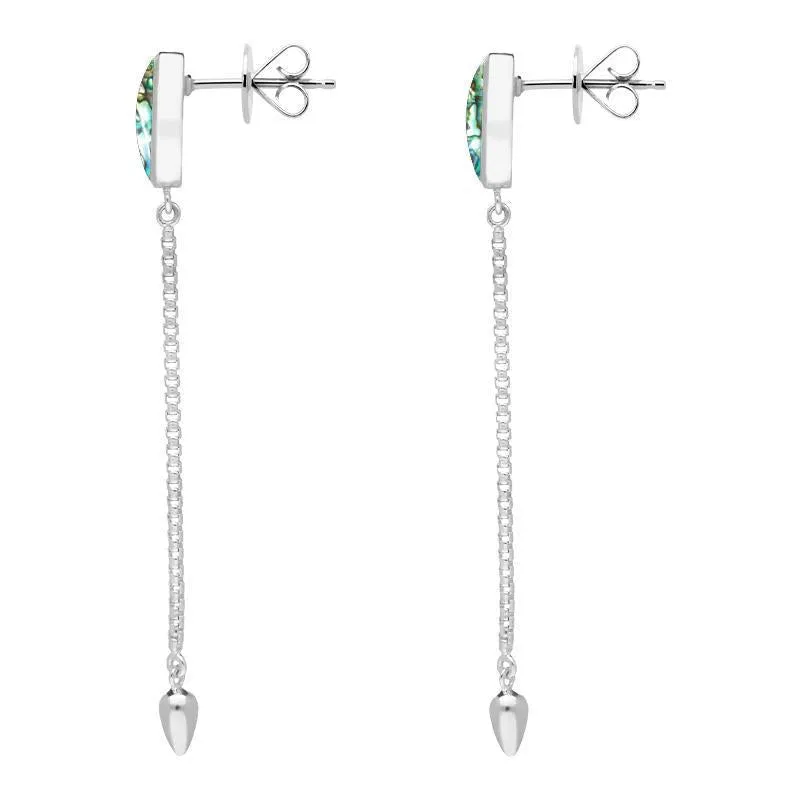 Sterling Silver Abalone Lineaire Long Drop Stud Earrings sold by Jura Watches product image thumbnail 2