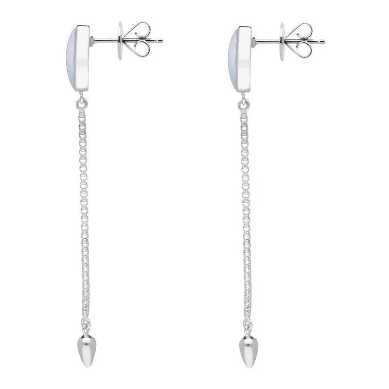 Sterling Silver Chalcedony Lineaire Long Drop Stud Earrings sold by Jura Watches product image thumbnail 2