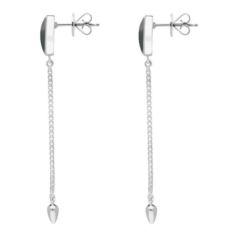 Sterling Silver Hematite Lineaire Long Drop Stud Earrings sold by Jura Watches product image thumbnail 2