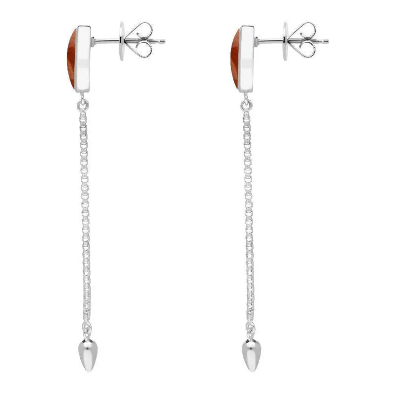 Sterling Silver Jasper Lineaire Long Drop Stud Earrings sold by Jura Watches product image thumbnail 2