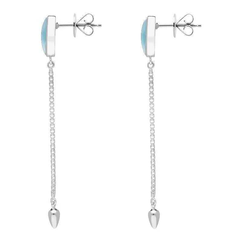 Sterling Silver Larimar Lineaire Long Drop Stud Earrings sold by Jura Watches product image thumbnail 2