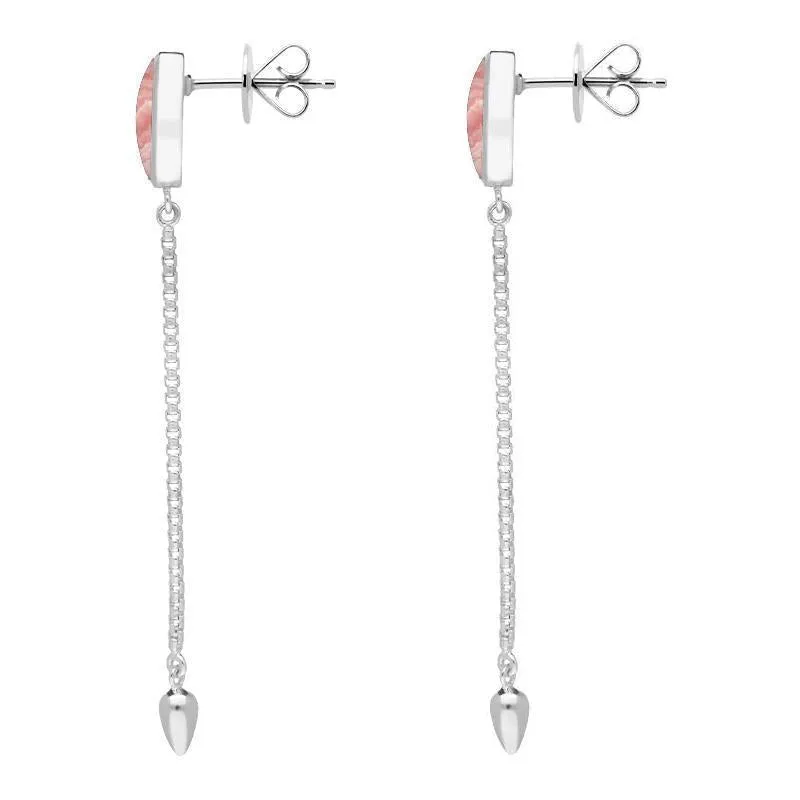 Sterling Silver Rhodochrosite Lineaire Long Drop Stud Earrings sold by Jura Watches product image thumbnail 2