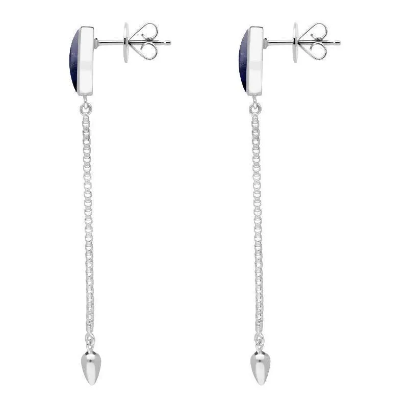 Sterling Silver Sodalite Lineaire Long Drop Stud Earrings sold by Jura Watches product image thumbnail 2