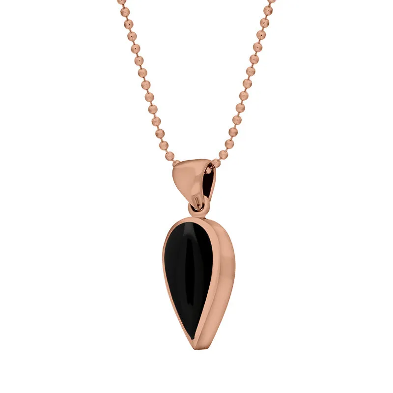 9ct Rose Gold Whitby Jet Small Upside Down Pear Necklace sold by Jura Watches product image thumbnail 2