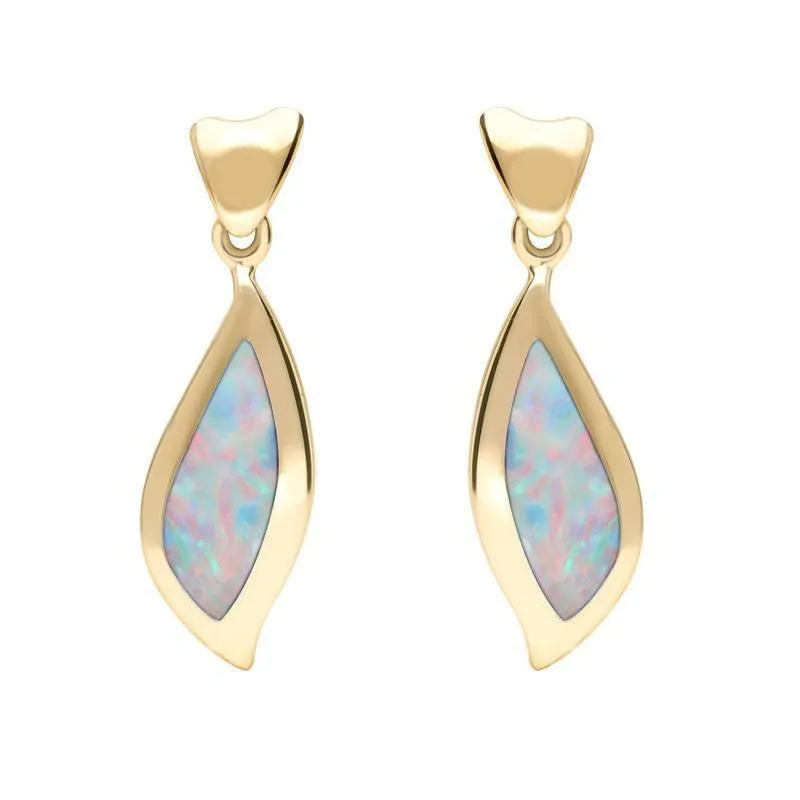 9ct Yellow Gold Opal Leaf Shape Earrings sold by Jura Watches