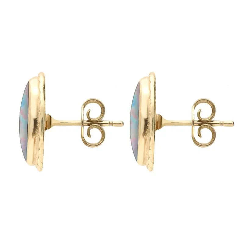 9ct Yellow Gold Opal Rope Edged Stud Earrings sold by Jura Watches product image thumbnail 2