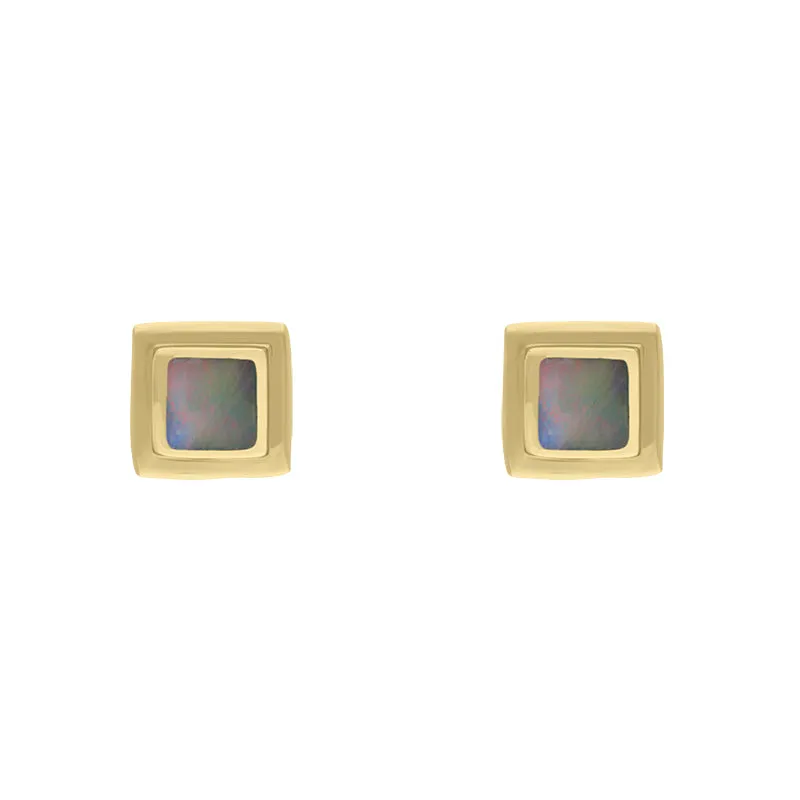 9ct Yellow Gold Opal Square Stone Set Stud Earrings sold by Jura Watches