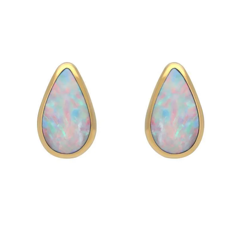 9ct Yellow Gold Opal Small Teardrop Earrings sold by Jura Watches