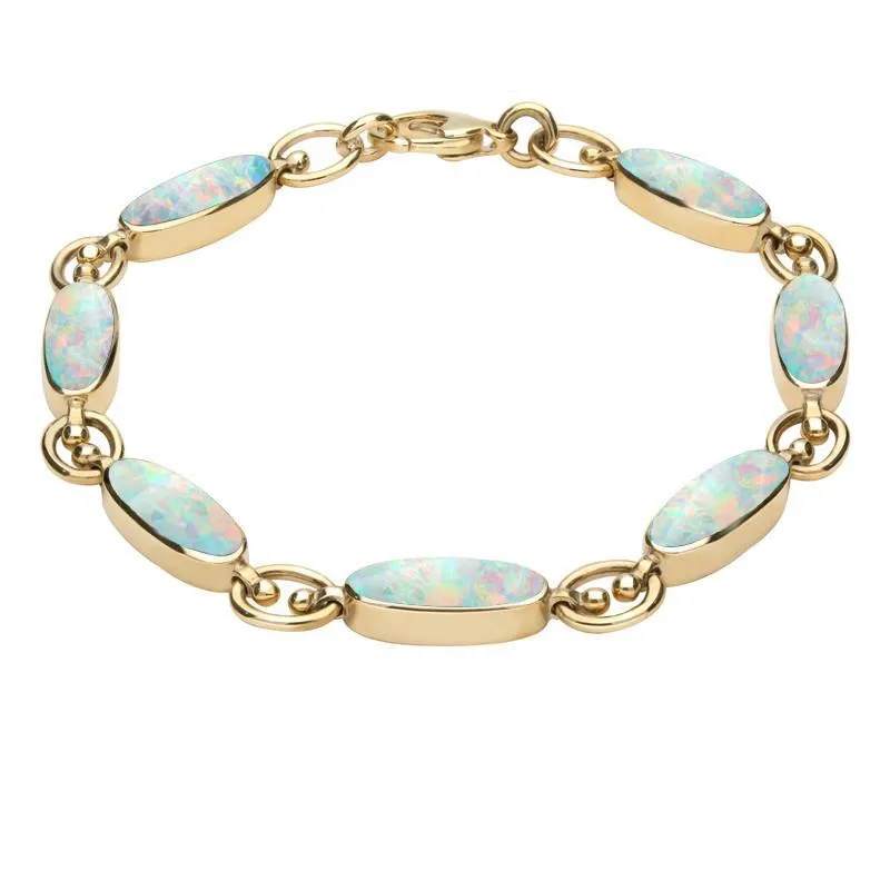 9ct Yellow Gold Opal Long Oval Bracelet sold by Jura Watches