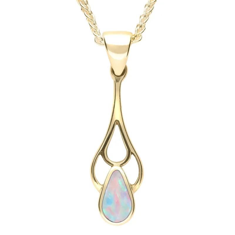 9ct Yellow Gold Opal Pear Spoon Necklace sold by Jura Watches