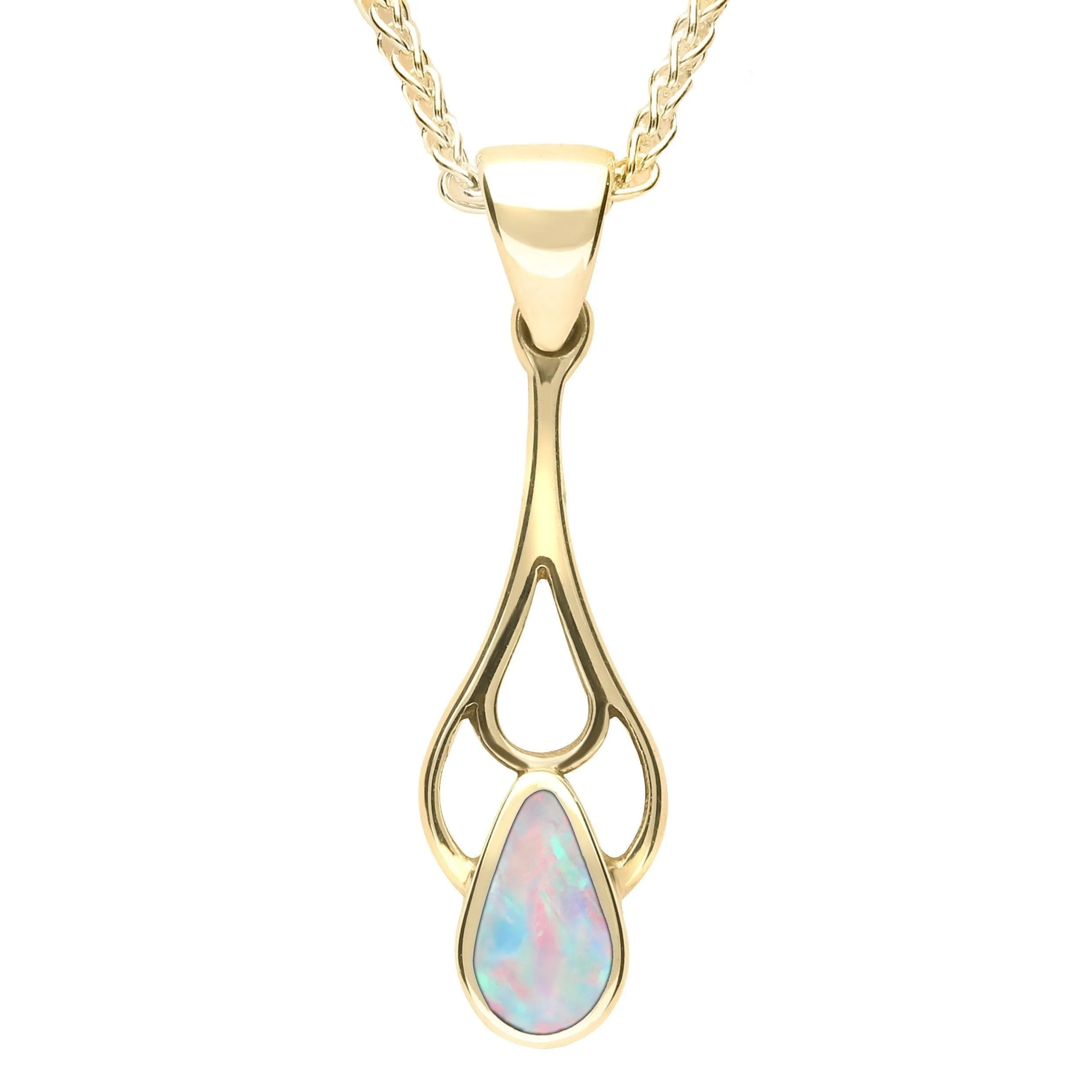 9ct Yellow Gold Opal Pear Spoon Necklace sold by Jura Watches