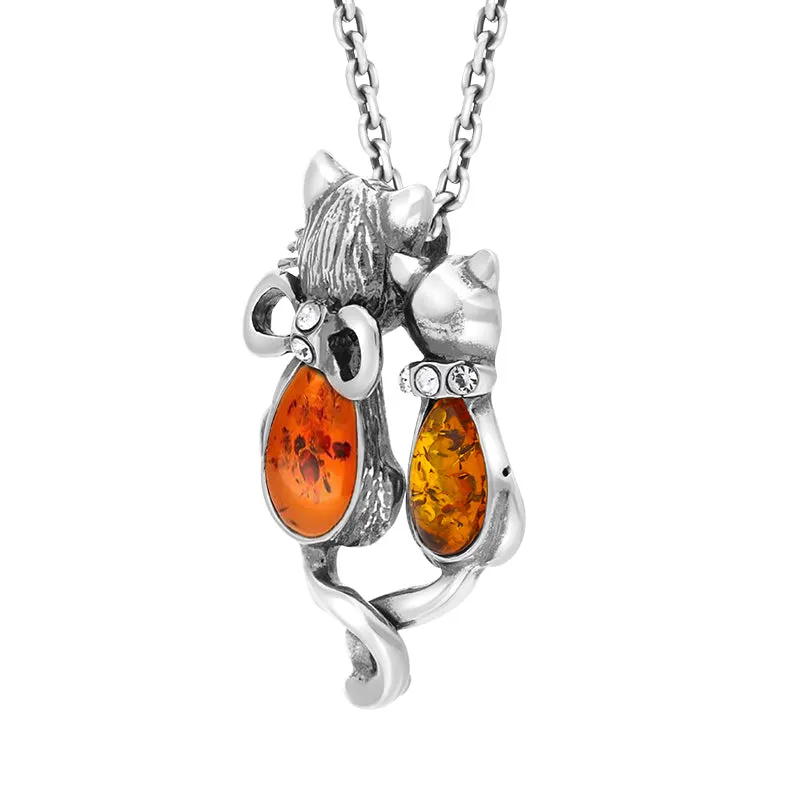 Sterling Silver Amber Cat Necklace sold by Jura Watches product image thumbnail 2