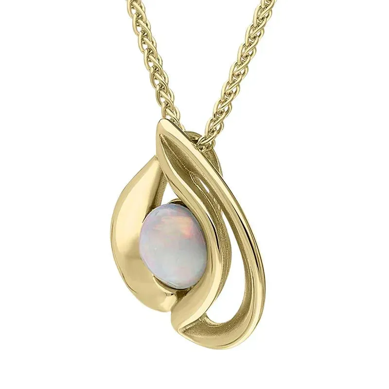 9ct Yellow Gold Opal Open Sided Tear Drop Necklace sold by Jura Watches product image thumbnail 2