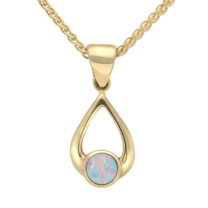 18ct Yellow Gold Opal Small Teardrop necklace sold by Jura Watches