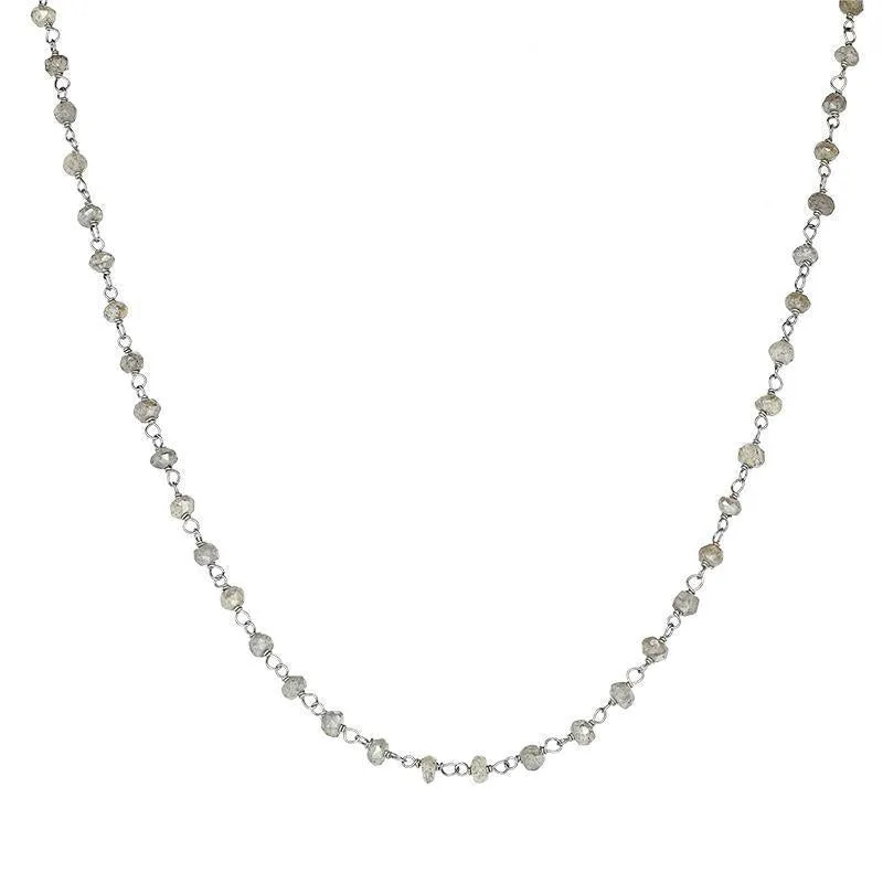 Sterling Silver Labradorite  4mm Bead Chain Link Necklace sold by Jura Watches