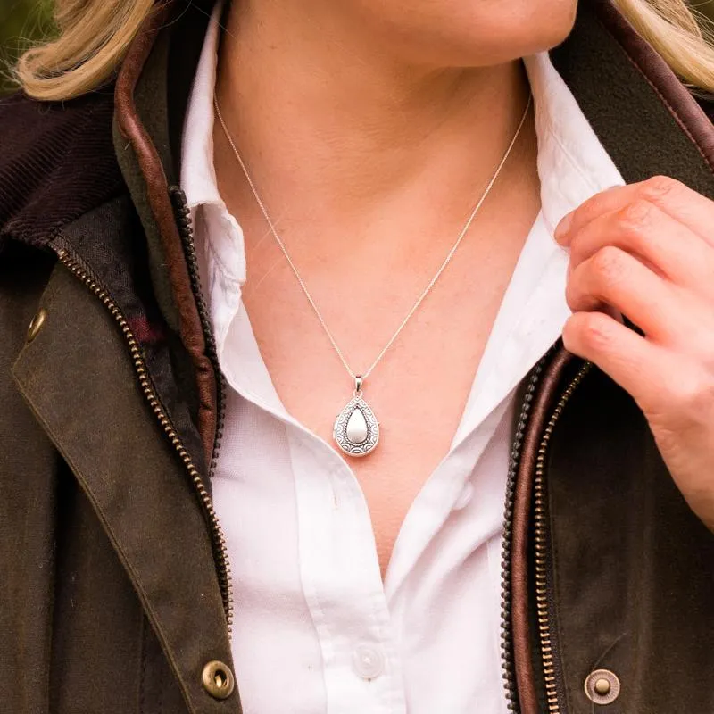 Sterling Silver Pear Pattern Edge Keepsake Locket sold by Jura Watches product image thumbnail 3