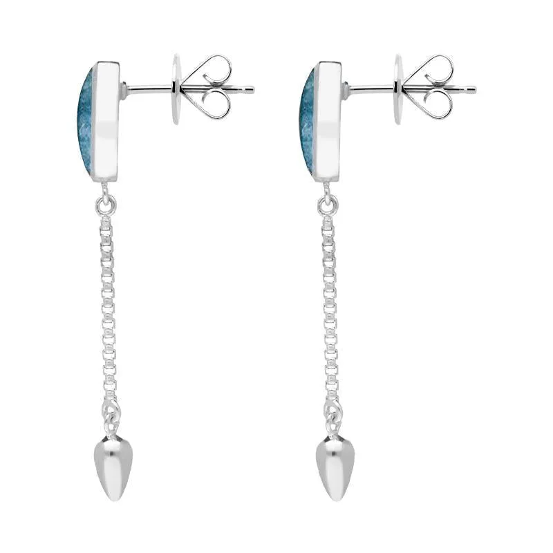 Sterling Silver Aquamarine Lineaire Medium Drop Stud Earrings sold by Jura Watches product image thumbnail 2