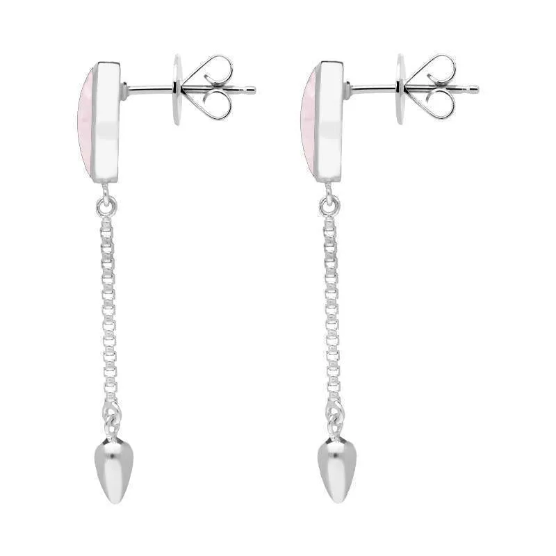 Sterling Silver Pink Mother of Pearl Lineaire Medium Drop Stud Earrings sold by Jura Watches product image thumbnail 2