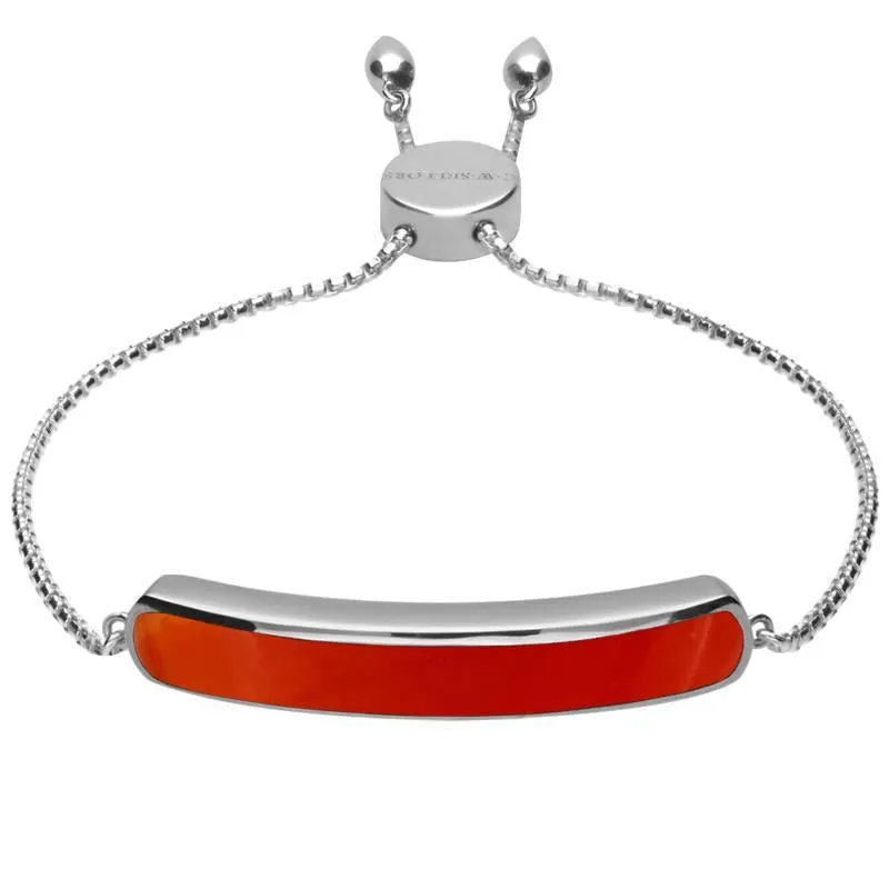 Sterling Silver Carnelian Lineaire Long Bracelet sold by Jura Watches