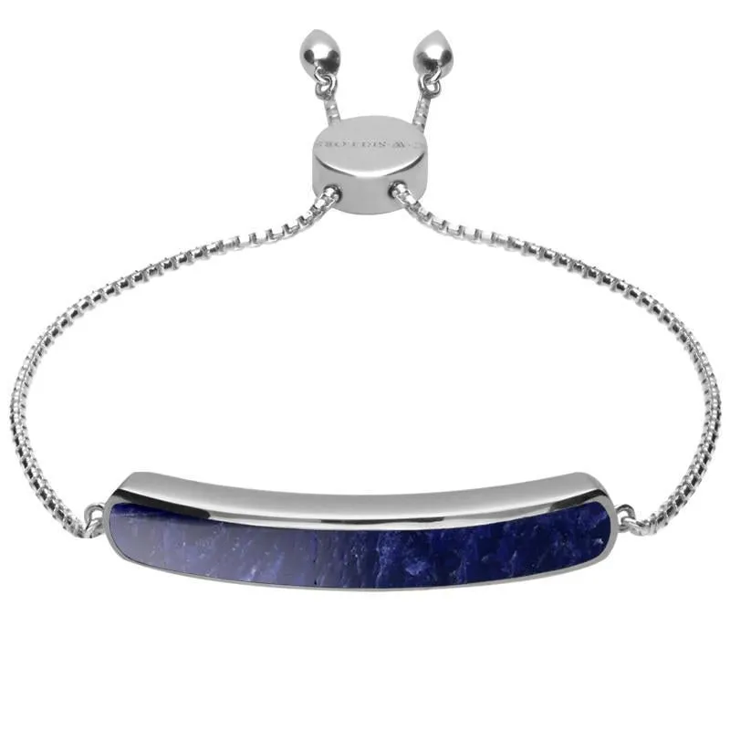 Sterling Silver Sodalite Lineaire Long Bracelet sold by Jura Watches