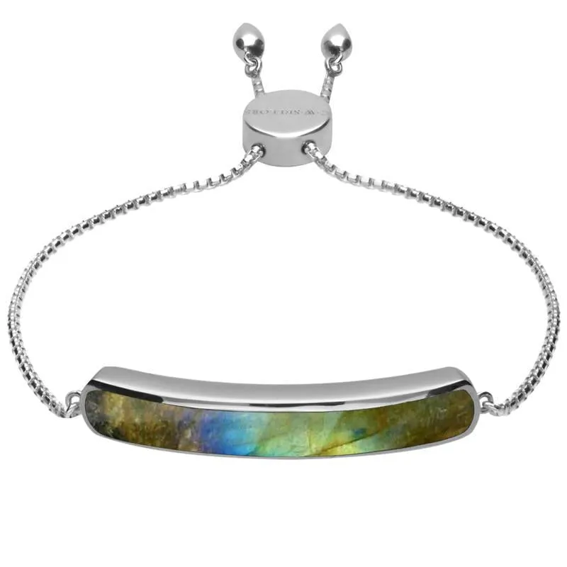 Sterling Silver Labradorite Lineaire Long Bracelet sold by Jura Watches