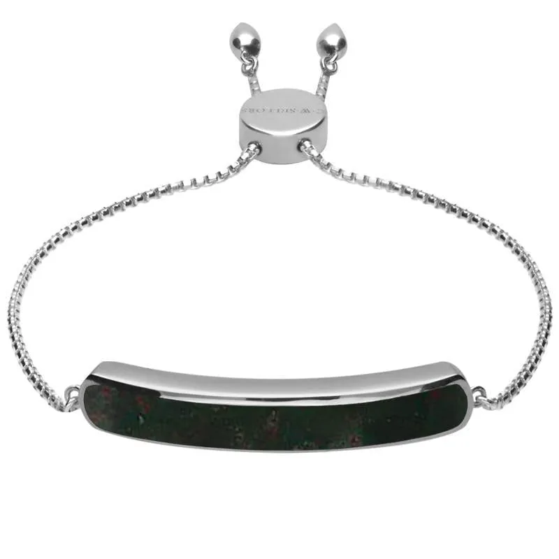 Sterling Silver Bloodstone Lineaire Long Bracelet sold by Jura Watches