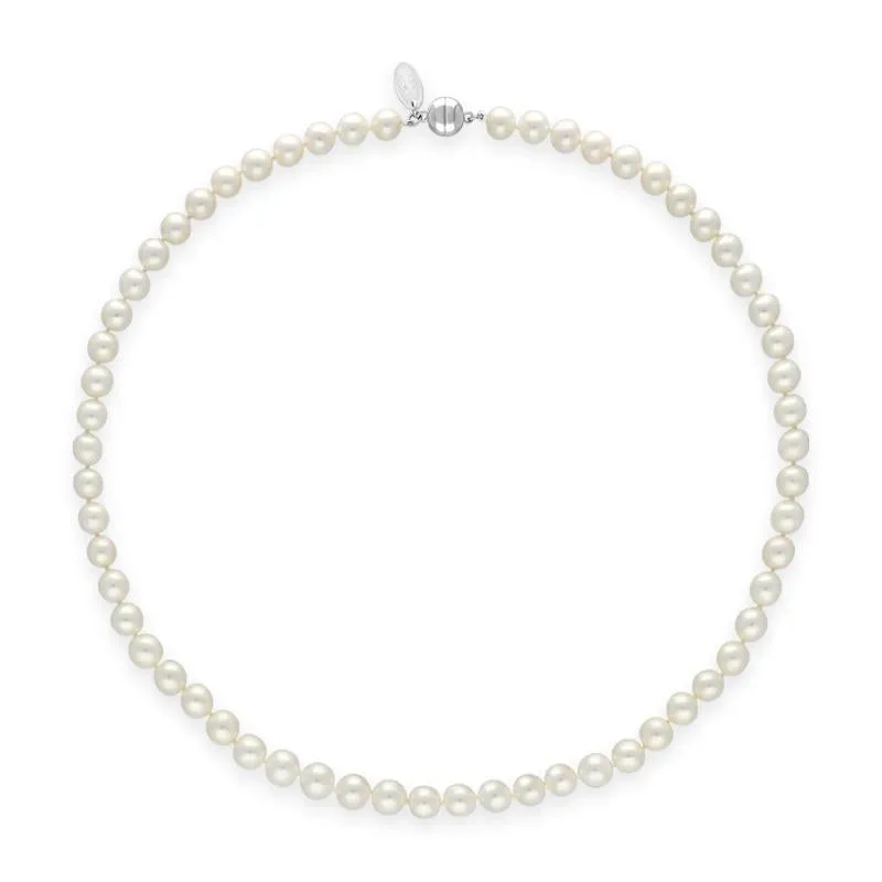 White Pearl 8mm Round Bead Necklace sold by Jura Watches