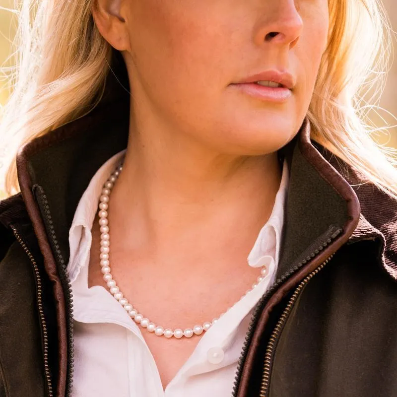 White Pearl 6mm Round Bead Necklace sold by Jura Watches product image thumbnail 2