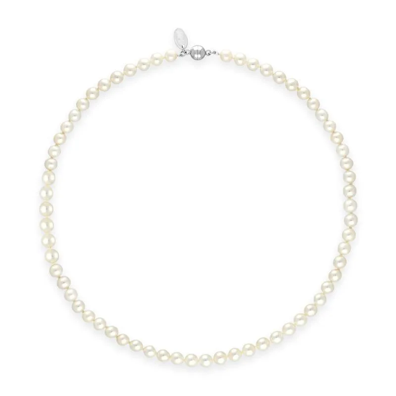 White Pearl 6mm Round Bead Necklace sold by Jura Watches