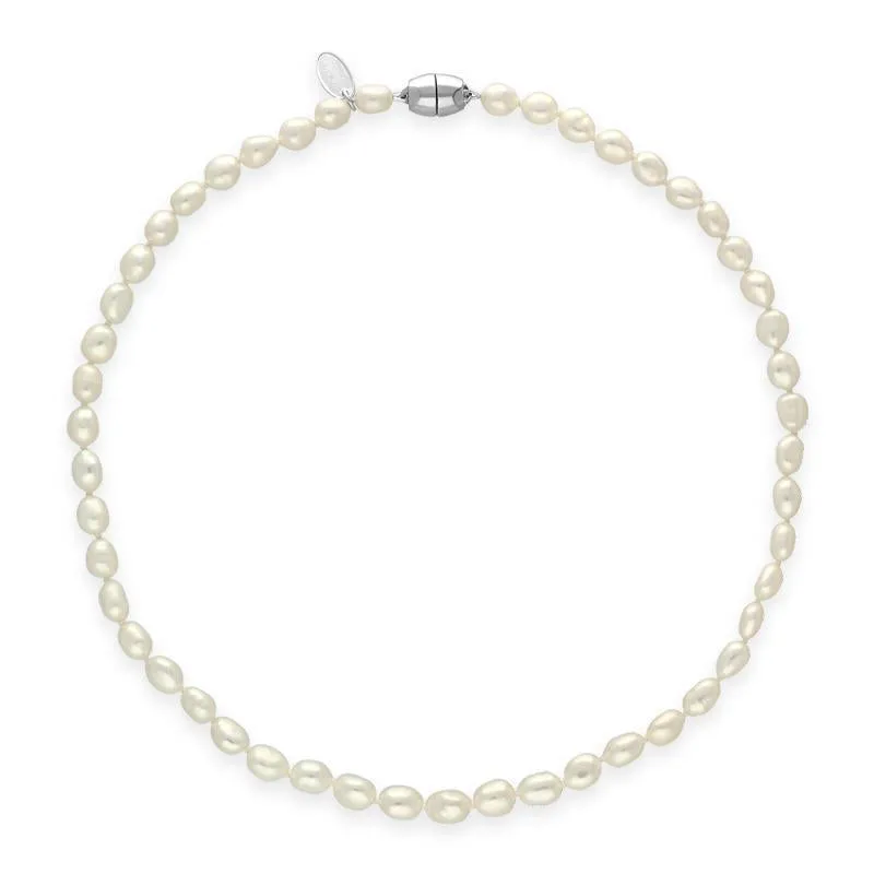 White Baroque Pearl 6mm Bead Necklace sold by Jura Watches