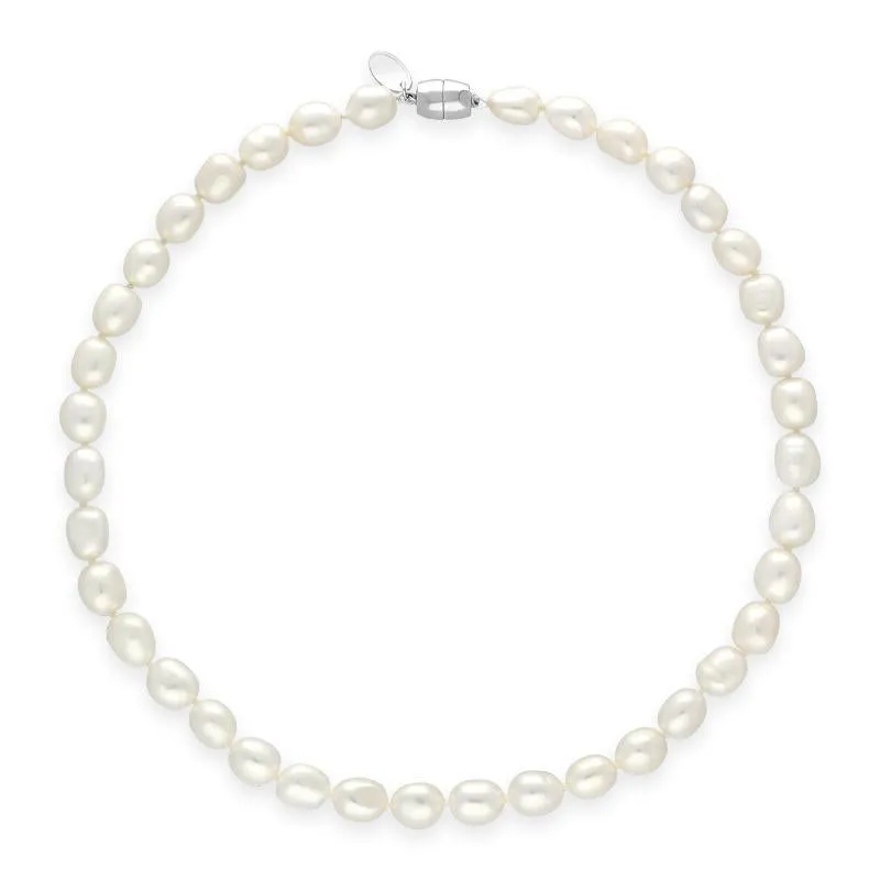 White Baroque Pearl 8mm Bead Necklace sold by Jura Watches