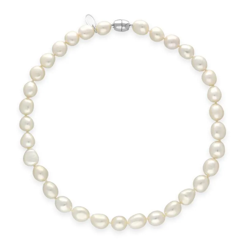 White Baroque Pearl 10mm Bead Necklace sold by Jura Watches