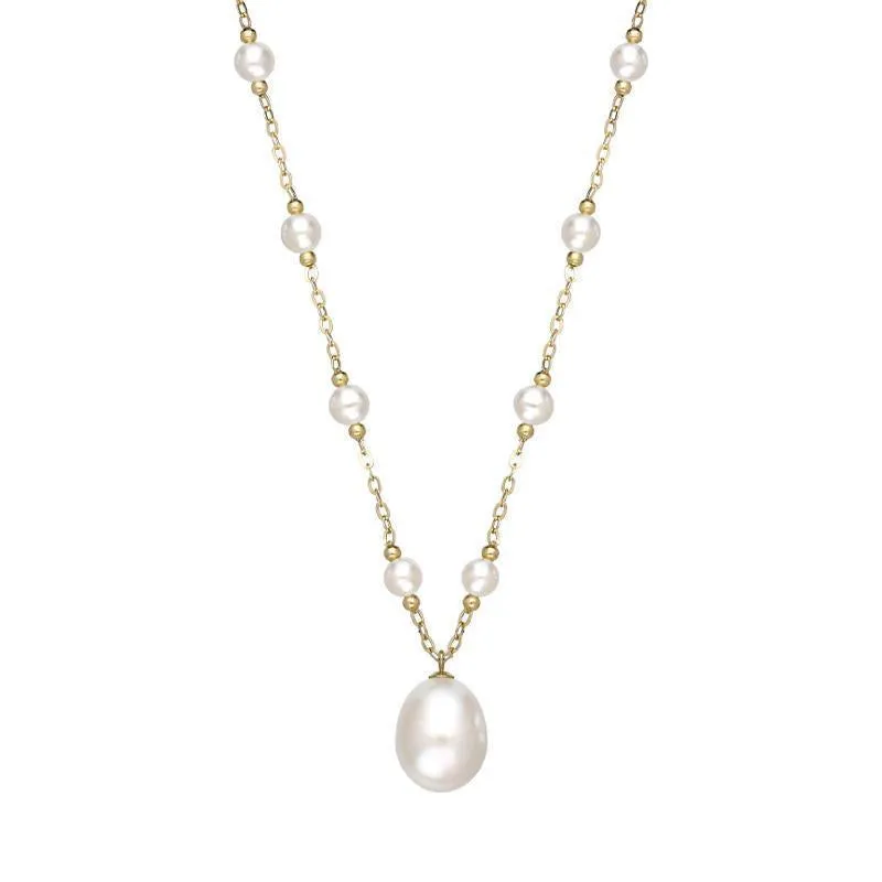 18ct Yellow Gold White Pearl Necklace sold by Jura Watches