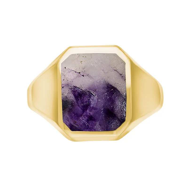 9ct Yellow Gold Blue John Cut Corners Signet Ring sold by Jura Watches product image thumbnail 2