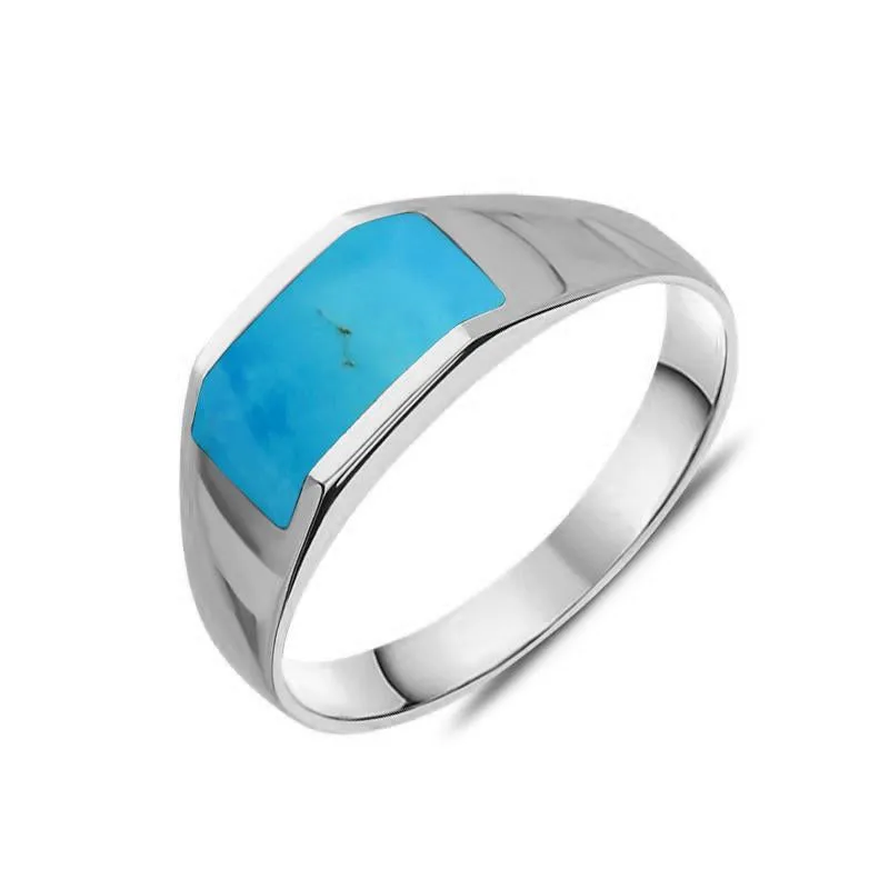 Sterling Silver Turquoise Cut Off Band Ring sold by Jura Watches