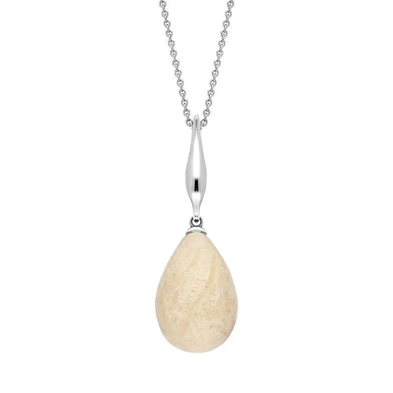 Sterling Silver Coquina Tapered Top Pear Necklace sold by Jura Watches