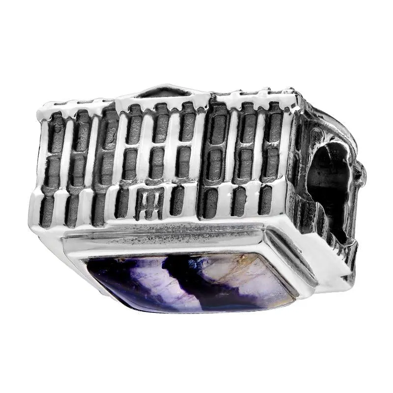 Sterling Silver Blue John Chatsworth House Charm sold by Jura Watches
